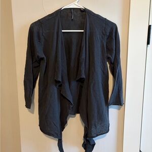 Dark heather gray Open Front Cardigan